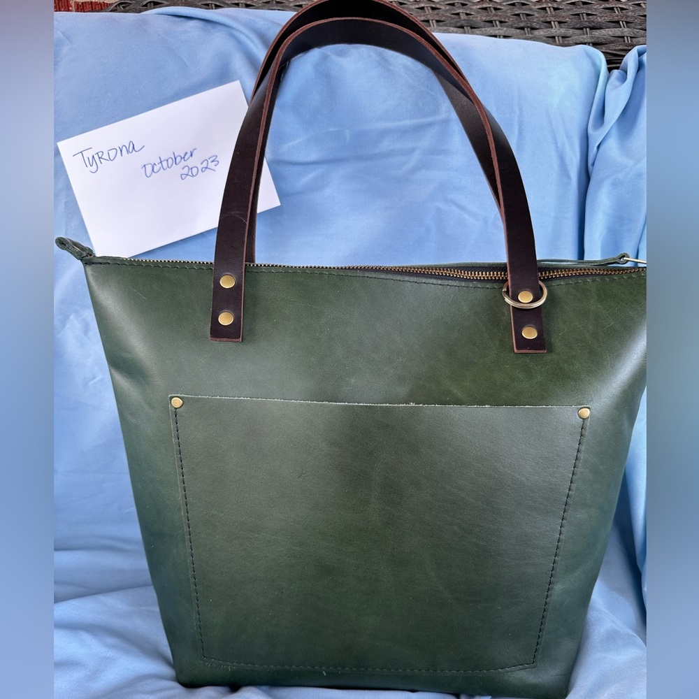 Portland Leather jade medium tote